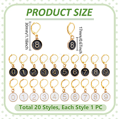 20 шт. сплав эмали кулон фиксирующие маркеры петель HJEW-WH00134