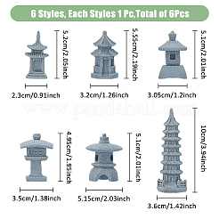 6 шт. 6 стили башенных каменных фигурок DJEW-FH0001-25