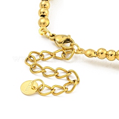 Браслеты из круглых бусин из нержавеющей стали 304 и 201 и пластика с жемчугом для женщин&nbsp;BJEW-G717-02A-G