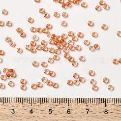 MIYUKIラウンドロカイユビーズ  日本製シードビーズ  （rr236)オレンジライニングクリスタル  8/0  3mm  穴：1mm  約422~455PCS /ボトル  10 G /ボトル&nbsp;SEED-JP0009-RR0236