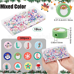 Рождественская тема 300шт бусины из полимерной глины ручной работы CLAY-SP0001-01B