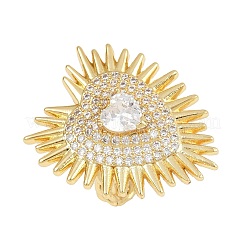 Anneaux de manchette en laiton micro pave zircone cubique&nbsp;RJEW-P155-04C-G