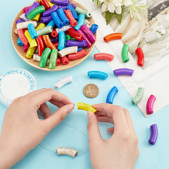 78 шт. 13-х цветные непрозрачные акриловые бусины с эффектом кракле MACR-PH0001-62