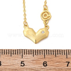 925 серебряное ожерелье с подвеской в виде сердца из прозрачного кубического циркония для женщин&nbsp;NJEW-D315-04G