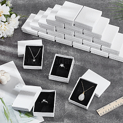 Картонные бумажные коробки для хранения украшений с губкой внутри CON-WH0112-013