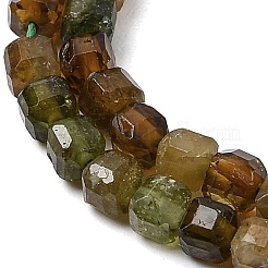 Бусы из натурального зеленого турмалина G-G294-B02-3x3mm