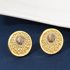 Серьги-гвоздики из нержавеющей стали 304 со стразами EJEW-Z089-22G