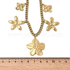 Ожерелья-нагрудники с цветочным кулоном из нержавеющей стали 304 для женщин NJEW-A063-02G