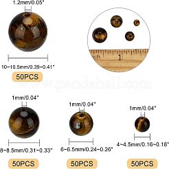 200 шт. 4 стили бусины из натурального тигрового глаза класса AB G-NB0002-74