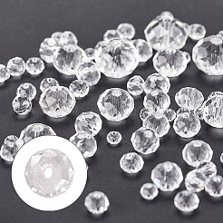710шт прозрачные граненые стеклянные бусины рондель DIY-YW0003-11