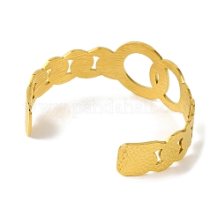 Ионное покрытие (ip) овальные браслеты-манжеты из нержавеющей стали 304 для женщин BJEW-B104-17G