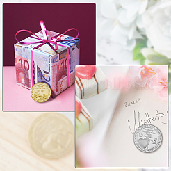 4 шт. 2-х цветные железные памятные монеты AJEW-DC0001-04