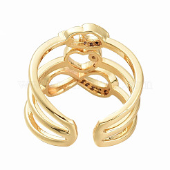 Регулируемые латунные кольца микро манжеты из прозрачного циркония RJEW-M135-02G