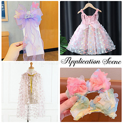 Градиент 3d бабочка полиэстеровая марлевая ткань&nbsp;AJEW-WH20006-148A