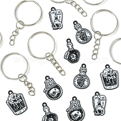 DIY Хэллоуин тема сплав эмаль череп кулон брелок изготовление наборов DIY-FS0007-14