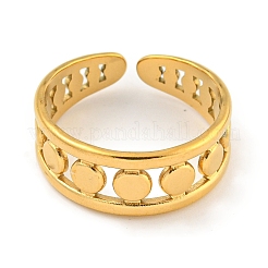 Ионное покрытие (ip) 304 нержавеющая сталь круглое широкое открытое кольцо-манжета для женщин&nbsp;RJEW-A043-25G