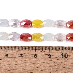 Colliers de perles en imitation jade électroplaquées&nbsp;EGLA-Q135-6x8MM-01B