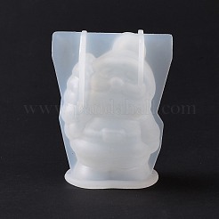 DIY 3D クリスマス サンタクロース ディスプレイ デコレーション シリコン像型  肖像彫刻樹脂鋳造鋳型  肖像彫刻用 UV樹脂＆エポキシ樹脂工芸品作り  ホワイト  49x48x61mm  内径：25x27mm&nbsp;DIY-G058-B05