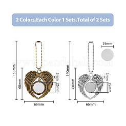 4 шт. 2 стиля тибетский стиль сплав термоперенос сублимационный подвесной кулон украшения HJEW-FH0006-54
