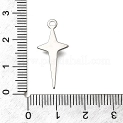 304ステンレスペンダント  スター  ステンレス鋼色  25x11x2.5mm  穴：1.6mm&nbsp;STAS-Z163-08P
