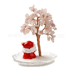 Decorazioni per alberi di natale con scaglie di quarzo rosa naturale&nbsp;DJEW-K028-02B