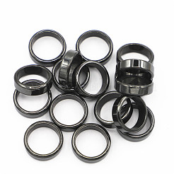 Anello a fascia liscia in ematite sintetica non magnetica&nbsp;LS-FIND-PW0021-11E