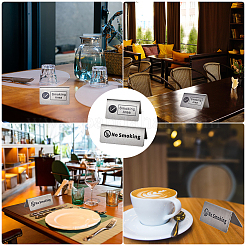 6 шт. 2 стиля 201 нержавеющая сталь гостиничный ресторанный стол знак для некурящих и зона для курения AJEW-CP0003-74