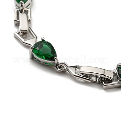 Armbänder mit tropfenförmigen Glasgliedern&nbsp;BJEW-H604-01P-01