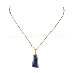 Natürlicher Lapislazuli-Anhänger in facettierter Trapezform&nbsp;NJEW-JN06071-01