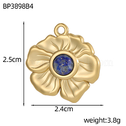 Подвески из нержавеющей стали 304 и бусин из натуральных драгоценных камней.&nbsp;STAS-OY010-25G