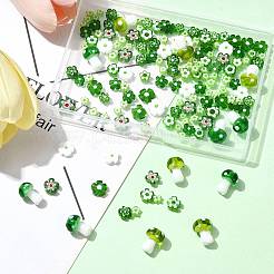 156 шт. 9 стиля стеклянных бусин миллефиори ручной работы LAMP-FS0001-49