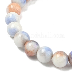 Braccialetti elasticizzati da donna con perline di vetro craquelé opaco da 10 mm&nbsp;BJEW-PH01823-25