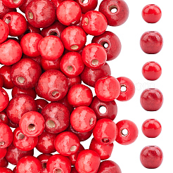 150 шт. 2 стиля крашеных бусин из натурального дерева&nbsp;COCO-PA0001-14