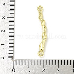 合金コネクタチャーム  テクスチャ付き波型バーリンク  ゴールドカラー  37.5x6x3.5mm  穴：1.9mm&nbsp;PALLOY-F310-04G-02