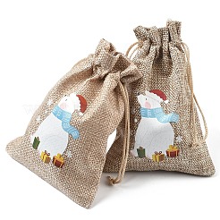 30 шт. 15 стильных рождественских чехла для хранения из джутовой ткани ABAG-YW0001-10