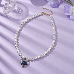 Ожерелья с подвесками в форме сердца из натурального лазурита NJEW-JN04951