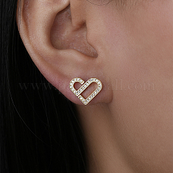 925 pendiente de plata de ley con circonitas cúbicas micro pavé en forma de corazón para mujer&nbsp;JM8853-1