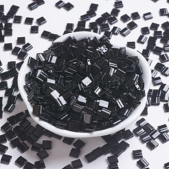 MIYUKIティラビーズ  日本製シードビーズ  2穴  （tl401)黒  5x5x1.9mm  穴：0.8mm  約1180個/100g&nbsp;SEED-J020-TL401