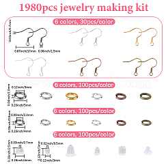 Kits de fabrication de bijoux en laiton et poussoirs d'oreilless en plastique à faire soi-même&nbsp;DIY-SP0003-20