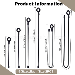 12шт. 6 стиля многоразовой силиконовой кабельной стяжки AJEW-DR0001-82