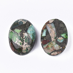 Синтетическая золотая линия регалит / имперская яшма / морские отложения яшма кабошоны&nbsp;G-S329-079B