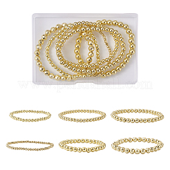 6шт. набор из 6-х круглых эластичных браслетов из синтетического гематита&nbsp;BJEW-SW0001-01