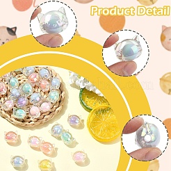 60шт УФ-покрытие Радужные переливающиеся акриловые бусины&nbsp;OACR-YW0003-95