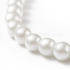 Круглое ожерелье из бисера со стеклянным жемчугом для мужчин и женщин X-NJEW-JN03923-01