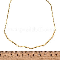 Ожерелья из цепочек волнообразной формы из нержавеющей стали 304 для женщин&nbsp;NJEW-S439-08G