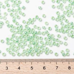 MIYUKIラウンドロカイユビーズ  日本製シードビーズ  （rr520)ミントグリーンセイロン  8/0  3mm  穴：1mm  約19000~20500個/ポンド&nbsp;SEED-G008-RR0520