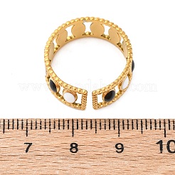 304 нержавеющая сталь эмалированные овальные полые манжетные кольца&nbsp;RJEW-D306-26G