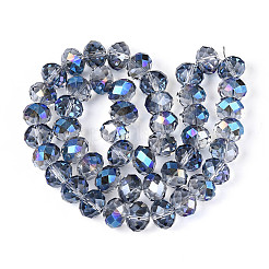 Прозрачные стеклянные бусины-рондели&nbsp;EGLA-T029-14mm-13T-01