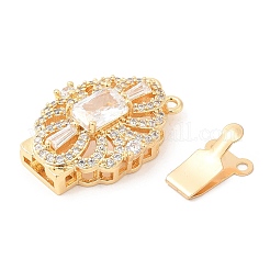 Латунные застежки из прозрачного кубического циркония с микропаве KK-E052-01E-G01