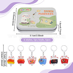 6 шт. фарфоровые подвески-маркеры для фиксации стежков HJEW-NB00271